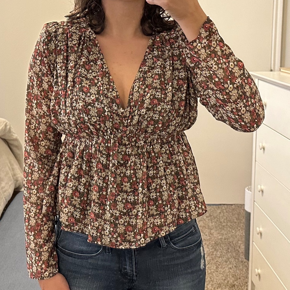 Entro Muted Floral Blouse